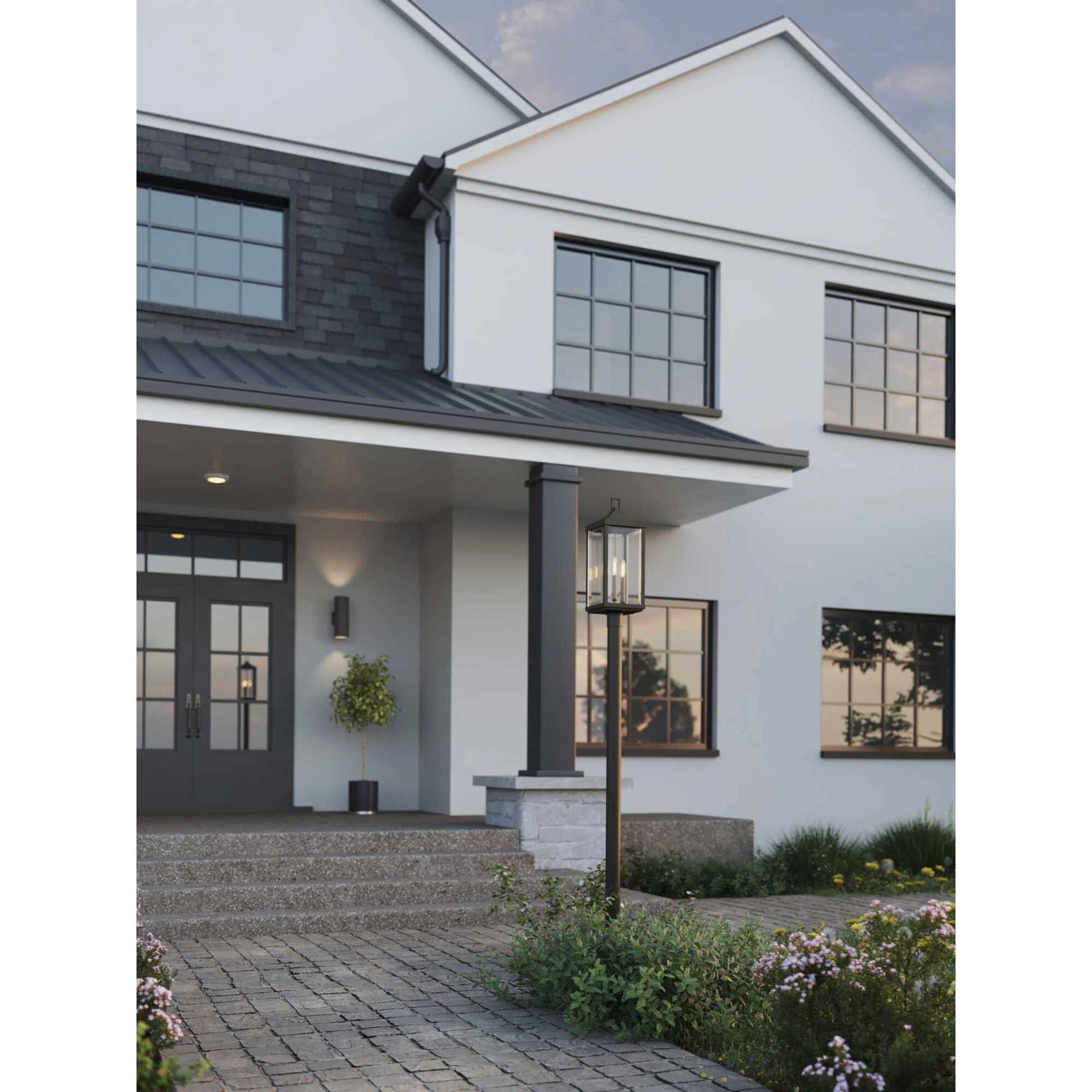 Cylinder Outdoor Wall Cylinder in Antique Bronze, LED Lamping, Progress LED